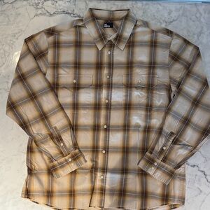 The Kooples Tan and Brown Checkered Shirt